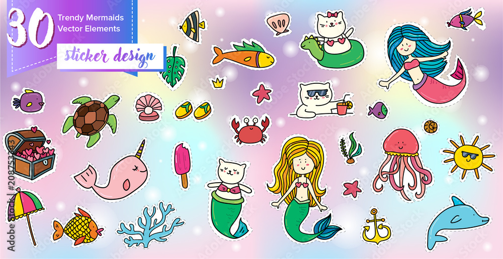 magic mermaid sticker set