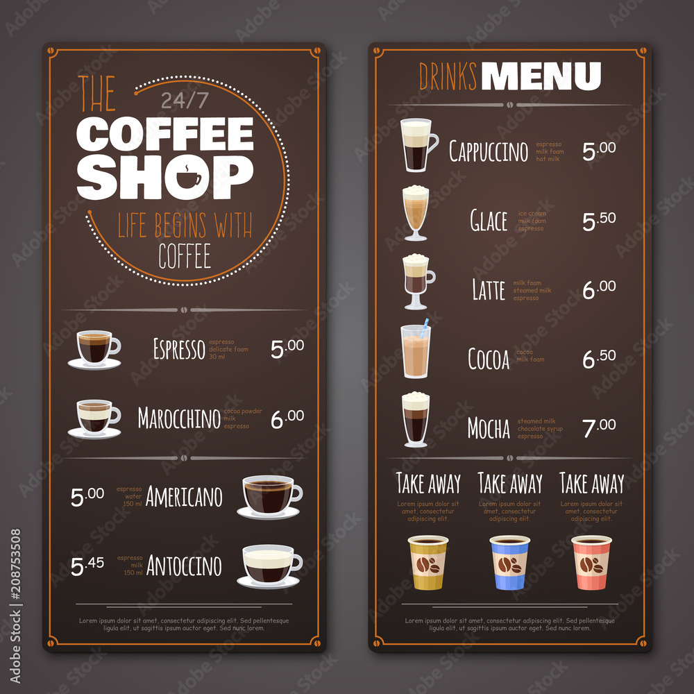 allpin.info Coffee shop menu, Coffee shop menu board, Small coffee shop