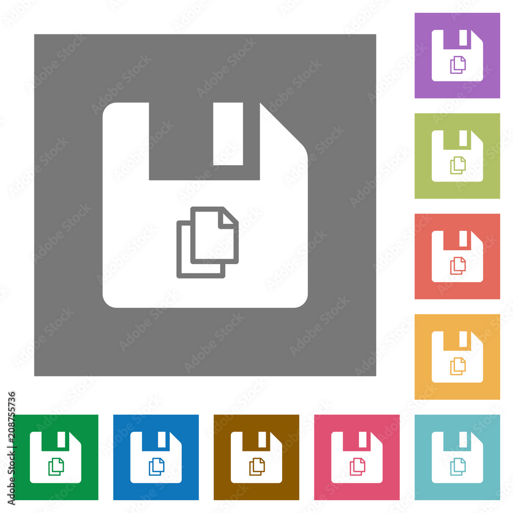 Copy file square flat icons Copy file square flat icons