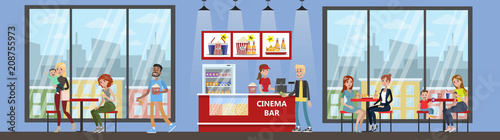 Cinema building interior.