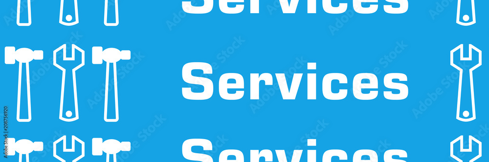 Services Blue Repeated Text Symbol 