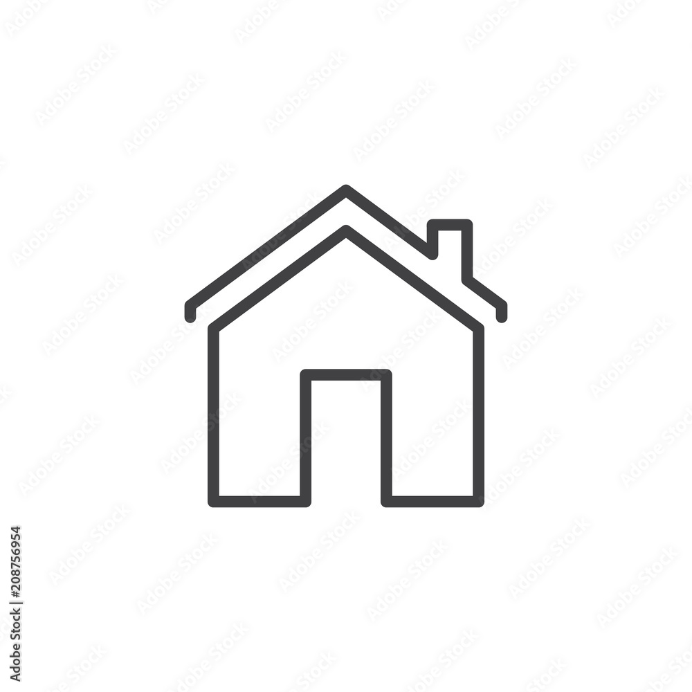 House with chimney outline icon. linear style sign for mobile concept and web design. Home simple line vector icon. Home page symbol, logo illustration. Pixel perfect vector graphics House with chimney outline icon. linear style sign for mobile concept and web design. Home simple line vector icon. Home page symbol, logo illustration. Pixel perfect vector graphics