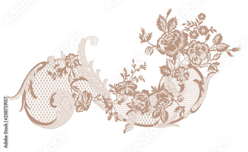 lace flowers decoration element