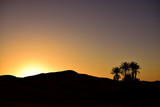 Contrasts in the dawn of the Sahara desert. Photograph taken somewhere in Merzouga (Morocco).