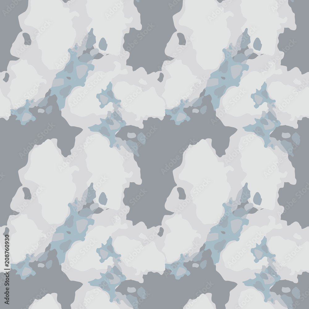 Abstract camo background as urban camouflage in different shades of grey and blue