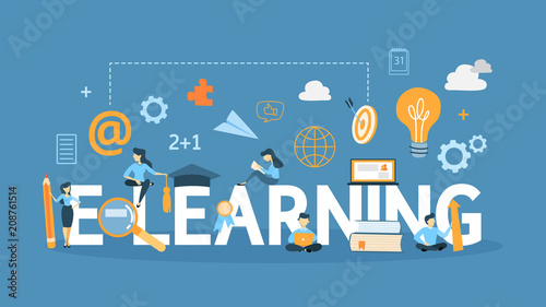 E-learning concept. illustration.