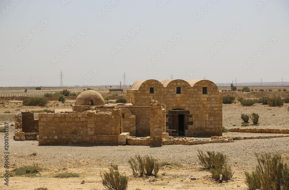 Qasr Amra, desert castle near Amman, Jordan. Known with his famous frescoes