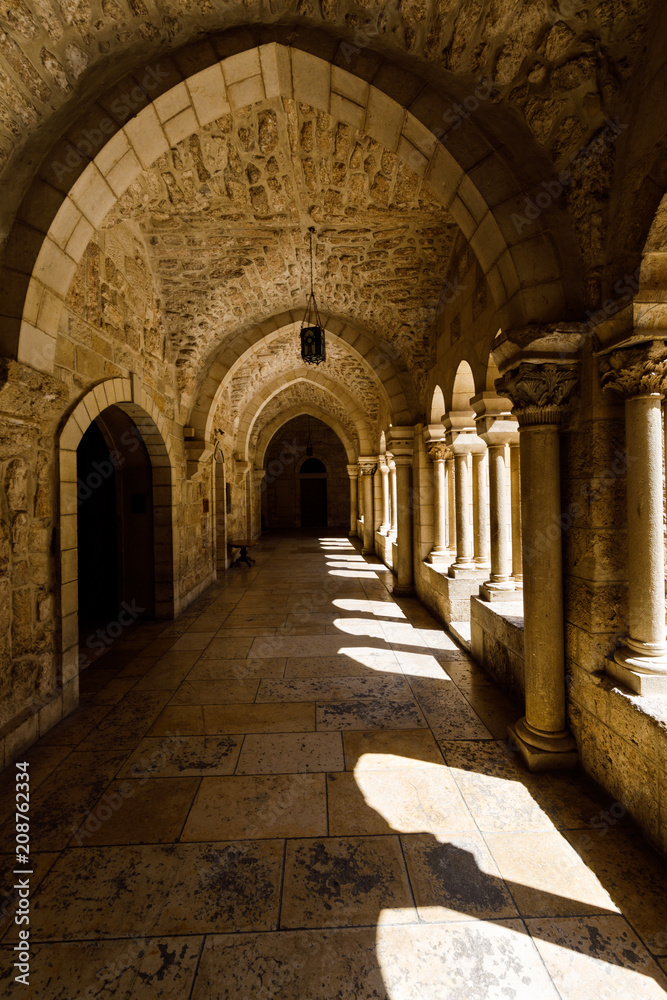 Corridor at the Church of the Nativity in Bethlehem, Palestine