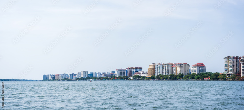 Panoramic cityscapes of Kochi city, Kerala, India.