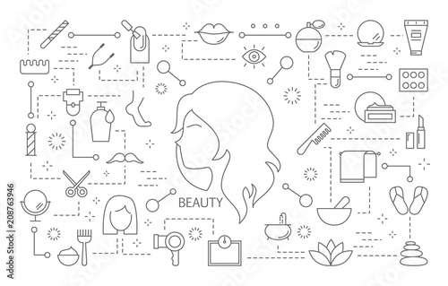 Beauty icons set.