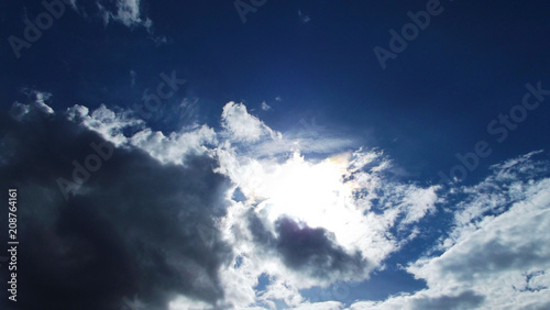 Fototapeta Naklejka Na Ścianę i Meble -  White clouds on a blue sky background.Natural background.