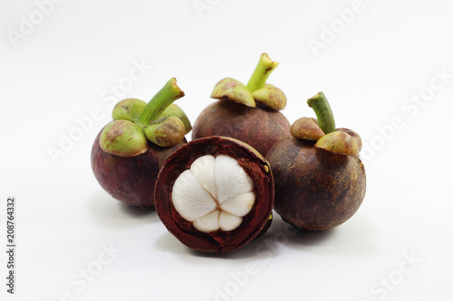 Mangosteen isolated on white background