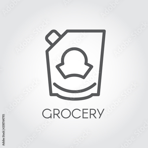 Mayonnaise, ketchup, doypack or mustard icon. Grocery concept line label. Food series. Vector illustration for product stores, retail, price list and other cooking thematic sites and mobile apps