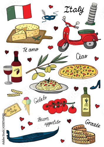 Векторная иллюстрация Италия. Vector illustration Italy