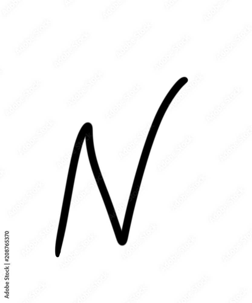 Expressive brush calligraphic handwritten script letters N Expressive brush calligraphic handwritten script letters N
