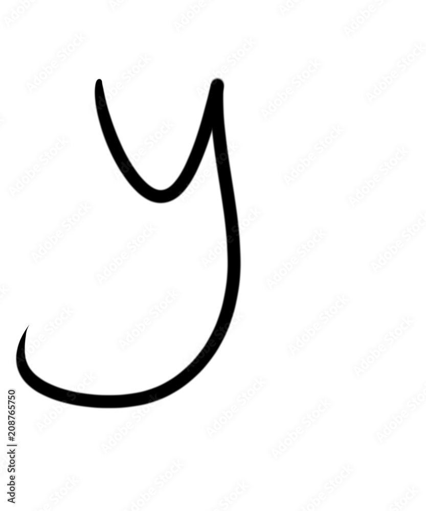 Expressive brush calligraphic handwritten script letters Y Expressive brush calligraphic handwritten script letters Y