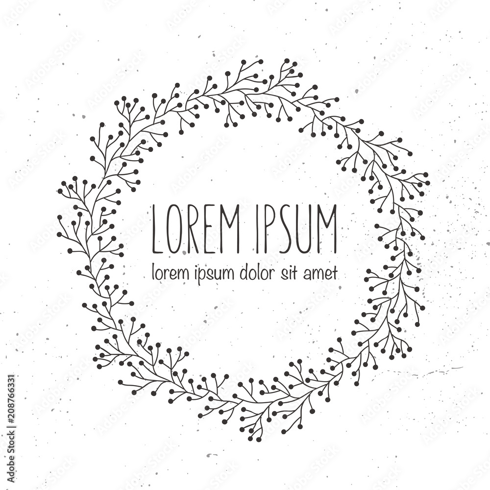 Vector hand drawn wreath logo template. Wedding, family, children photographer logotypes. Vector hand drawn wreath logo template. Wedding, family, children photographer logotypes.