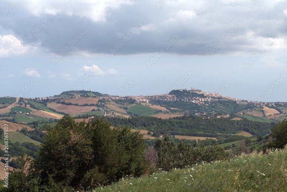 Central of Italy,Fermo,panorama,field,clouds,sky,hills,