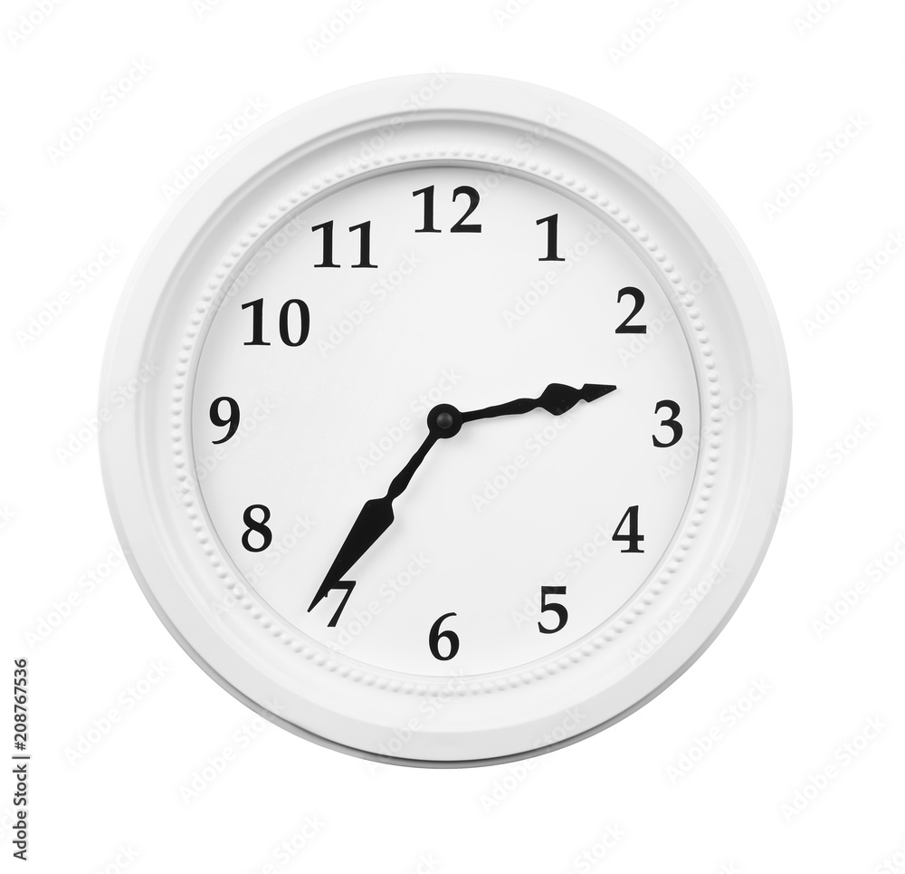 Modern clock on white background. Time management concept Modern clock on white background. Time management concept