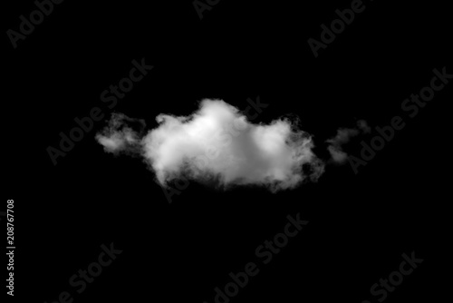White cloud on black background.