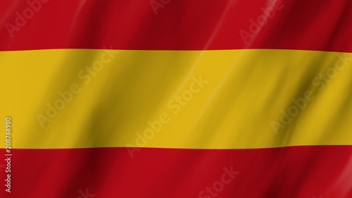 3d animation of the waving flag of Spain  in close