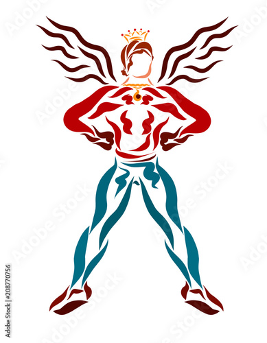Wallpaper Mural strong man, proud superhero, prince with wings Torontodigital.ca