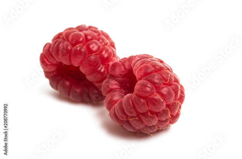 ripe raspberry close-up isolated