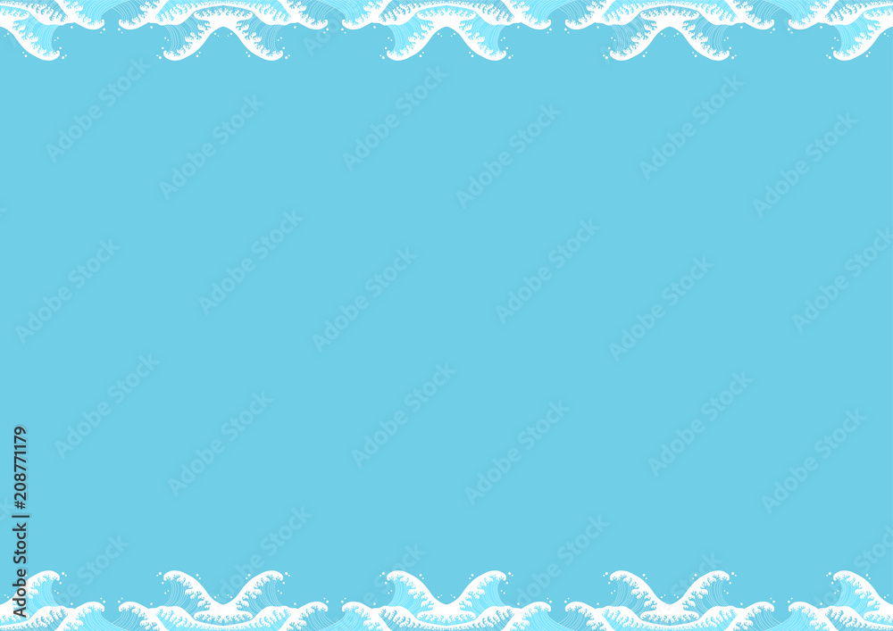 波 模様 イラスト フレーム 背景 Stock Vector Adobe Stock
