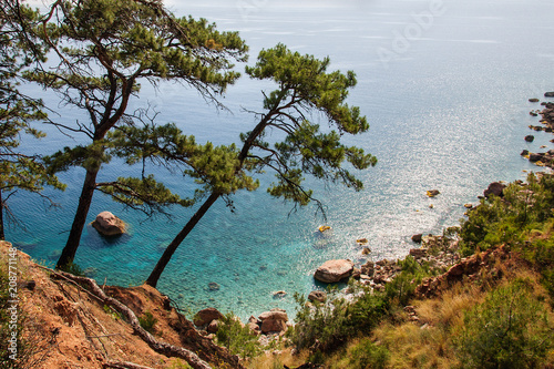 Seaside view from Lycian Way along Mediterranean coast Turkey photo