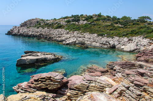 Seaside view from Lycian Way along Mediterranean coast Turkey photo