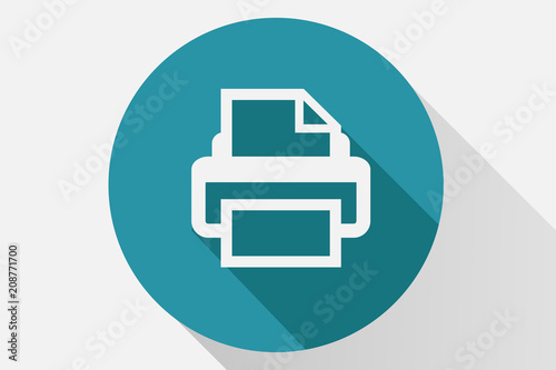 Icono azul de una impresora.
