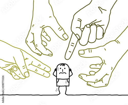 Big Hands with Cartoon Character - Aggression and Paranoia