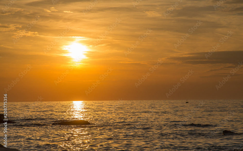 colourful sunset on the sea