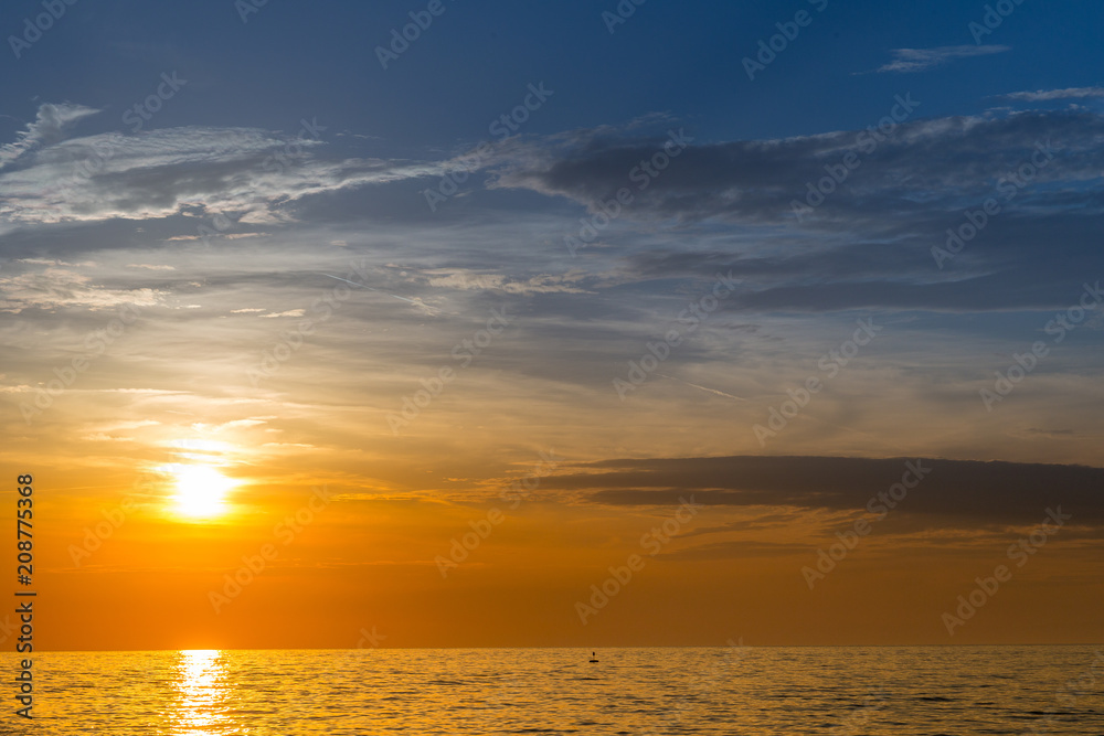 colourful sunset on the sea