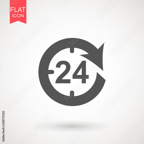 twenty four hour icon. open 24 hours a day icons.