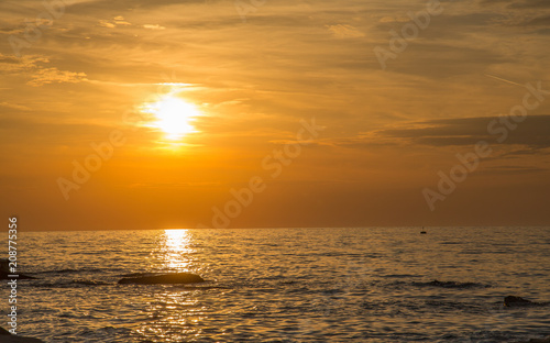 colourful sunset on the sea