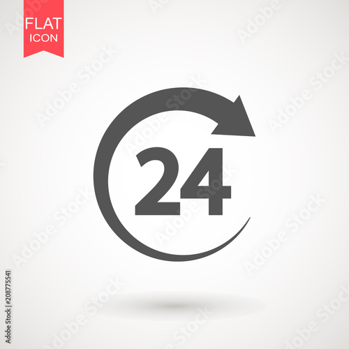 twenty four hour icon. open 24 hours a day icons.