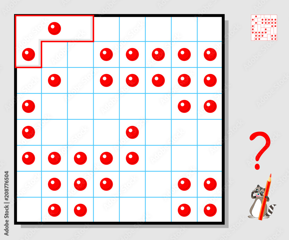 Logic puzzle game for children adults. Need to draw the lines so that