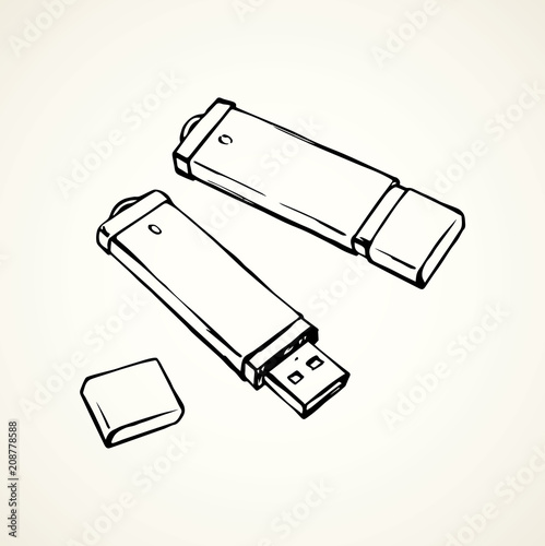 Flash drive. Vector drawing
