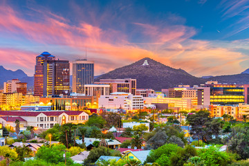 Fototapete Arizona Skyline von Tucson in Arizona  © SeanPavonePhoto