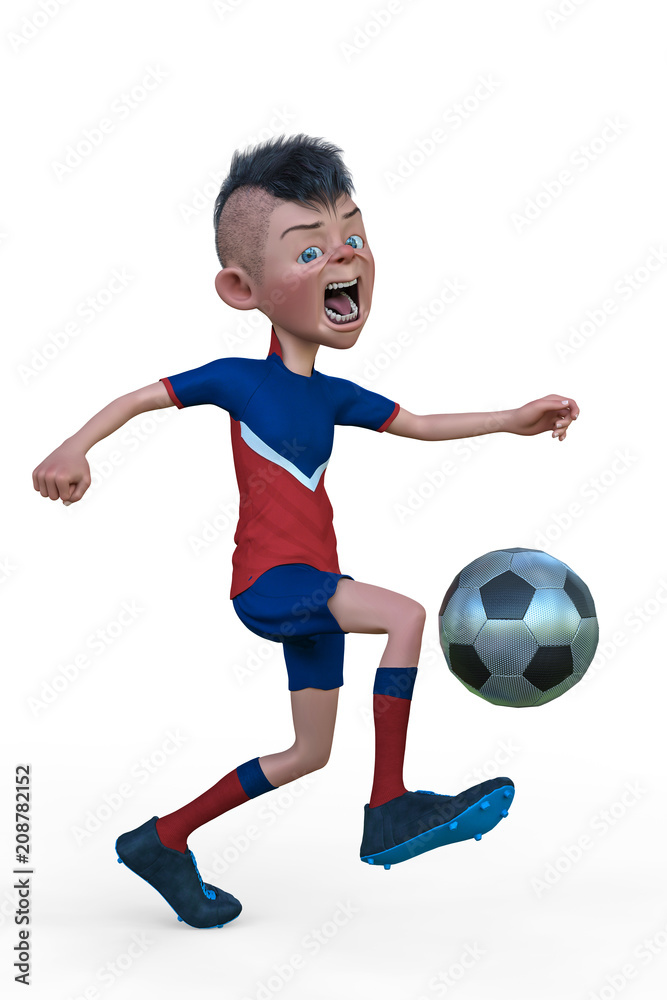footballer cartoon in a white background footballer cartoon in a white background