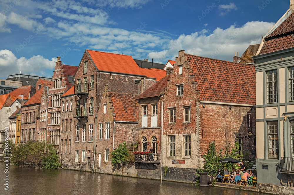 custom made wallpaper toronto digitalOld buildings in front of the canal, with boats and people in Ghent. In addition to intense cultural life, the city is full of Gothic style buildings. Northern Belgium.