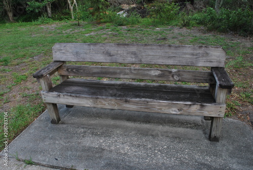 Rustic park bench
