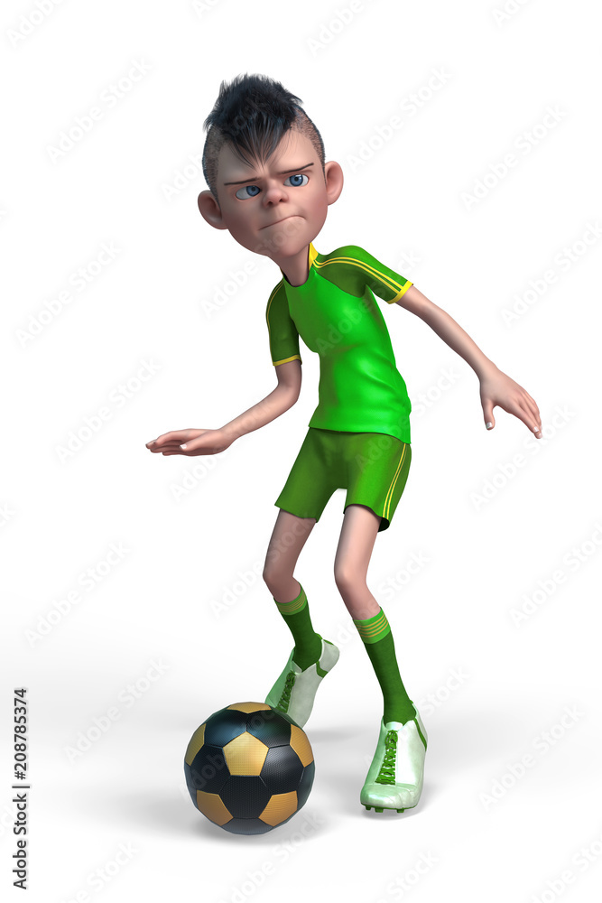 footballer cartoon in a white background footballer cartoon in a white background