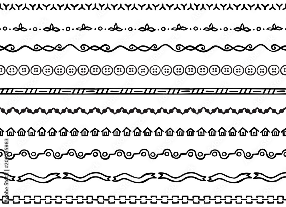 Illustrated seamless borders Illustrated seamless borders