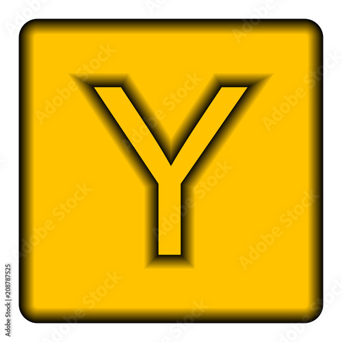 Yellow square icon with a symbol (Y)