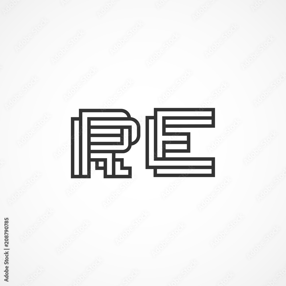Initial Letter RE Logo Vector Design Initial Letter RE Logo Vector Design