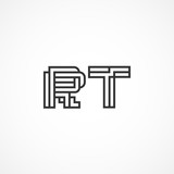 Initial Letter RT Logo Vector Design