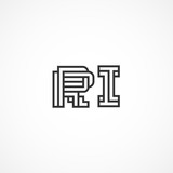 Initial Letter RI Logo Vector Design