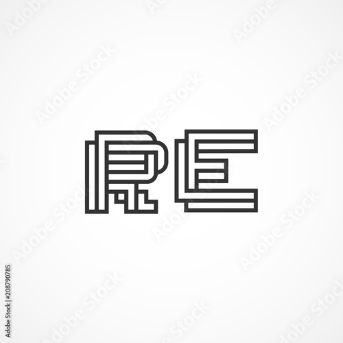 Initial Letter RE Logo Vector Design